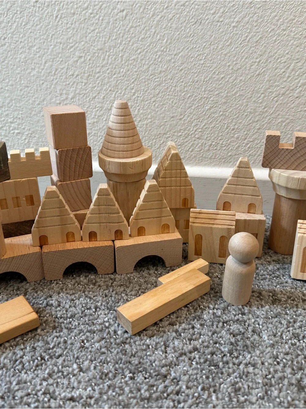 Natural Wooden Building Blocks Playset - Neutral